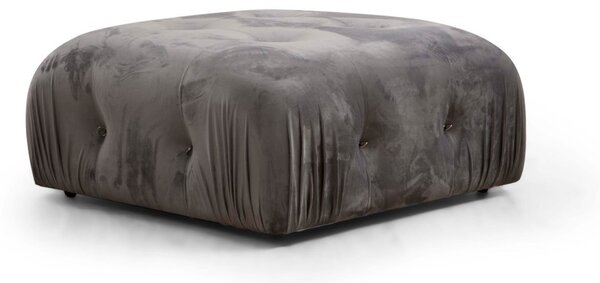 Hanah Home Rohová modulárna sedacia súprava Bubble 288 cm s taburetom zamat sivá