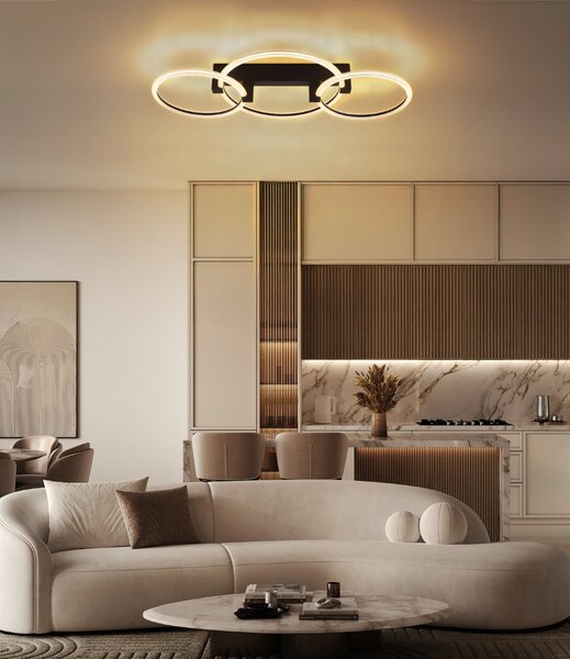 Stropné svietidlo LED 3000K čierna matná IP20 GLOBO lighting FLETCHER 48050D2S