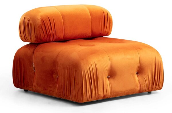 Hanah Home Rohová modulárna sedacia súprava Bubble 288 cm s taburetom zamat oranžová