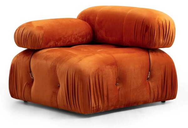Hanah Home Rohová modulárna sedacia súprava Bubble 288 cm s taburetom zamat oranžová
