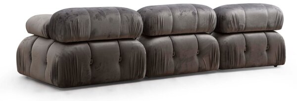 Hanah Home Trojmiestna modulárna pohovka Bubble 288 cm zamat sivá