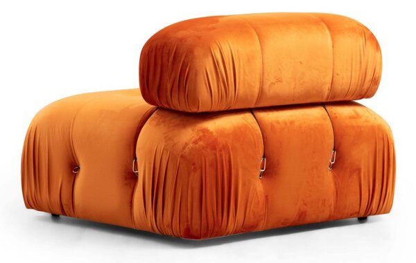 Hanah Home Rohová modulárna sedacia súprava Bubble 288 cm s taburetom zamat oranžová