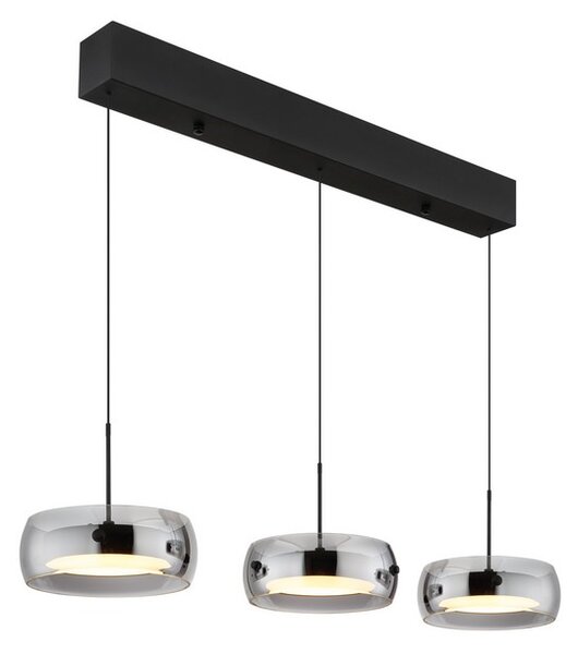 Závesné svietidlo LED 3000K čierna, dymová IP20 GLOBO lighting LIVION 16058-3