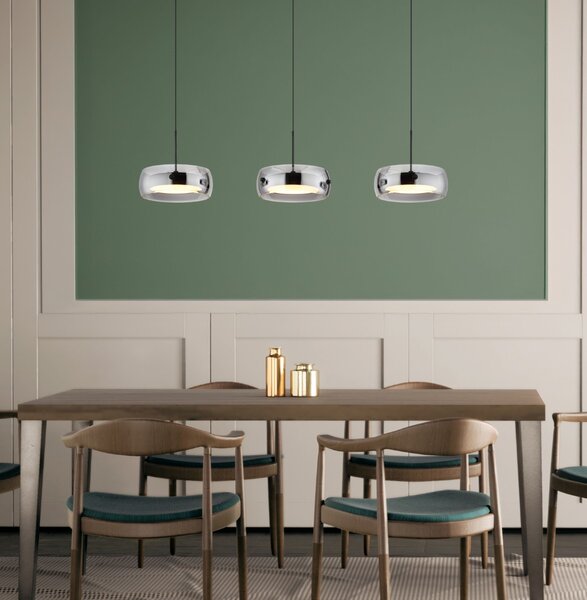 Závesné svietidlo LED 3000K čierna, dymová IP20 GLOBO lighting LIVION 16058-3