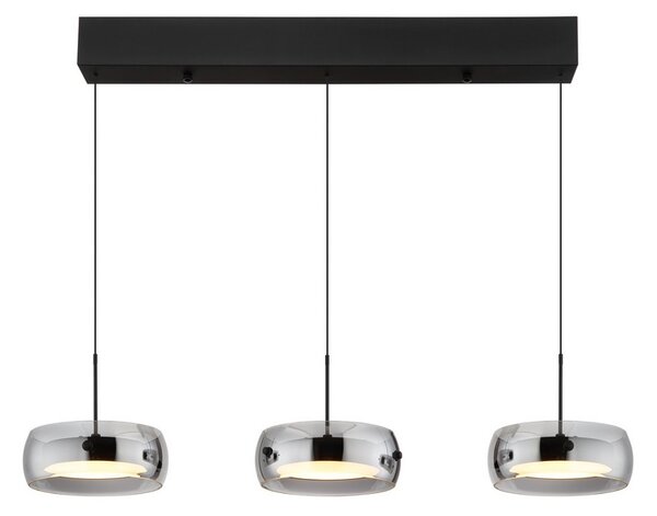 Závesné svietidlo LED 3000K čierna, dymová IP20 GLOBO lighting LIVION 16058-3