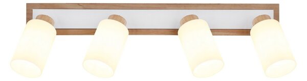 Stropné bodové svietidlo / spot 4x E27 drevo, opálová IP20 GLOBO lighting ROWENA 15977-4