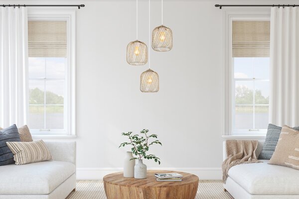 Závesné svietidlo 3x E27 piesková IP20 GLOBO lighting DICHTI 15965-3HR