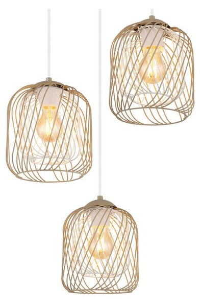 Závesné svietidlo 3x E27 piesková IP20 GLOBO lighting DICHTI 15965-3HR