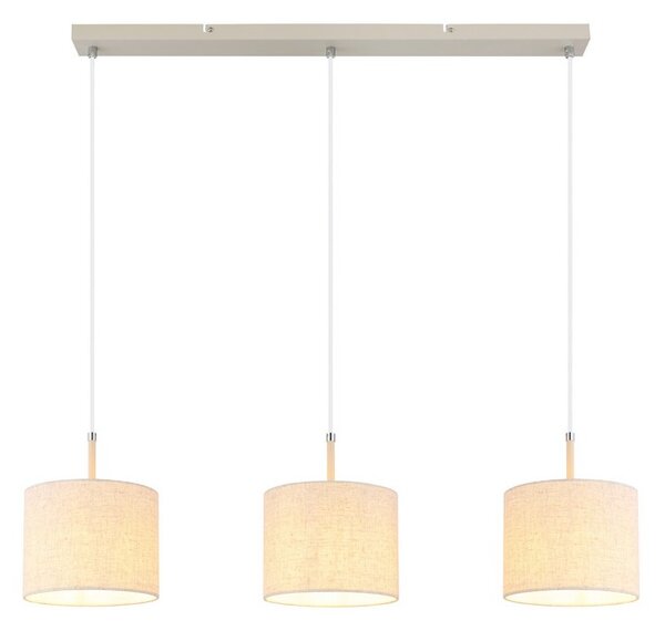 Závesné svietidlo 3x E27 piesková, krémová IP20 GLOBO lighting DELEON 15968-3H