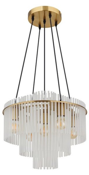 Závesné svietidlo 5x E27 zlatá, opálová IP20 GLOBO lighting GORLEY 15698H1M