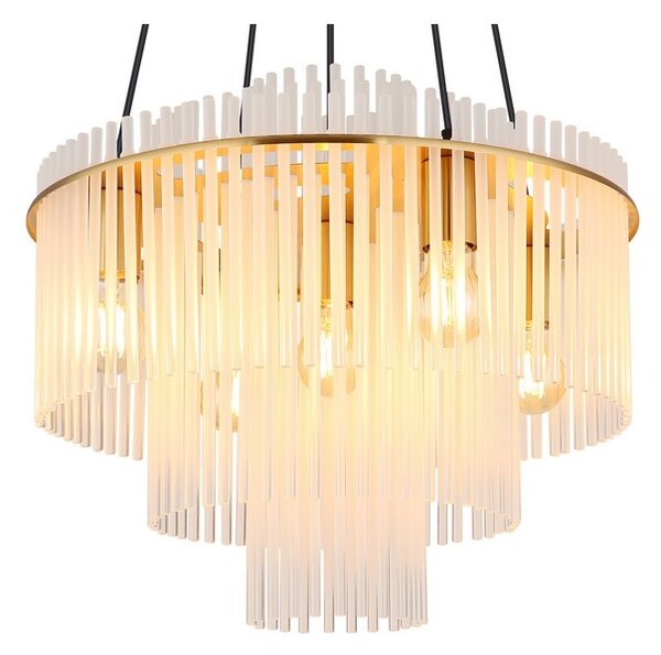 Závesné svietidlo 5x E27 zlatá, opálová IP20 GLOBO lighting GORLEY 15698H1M