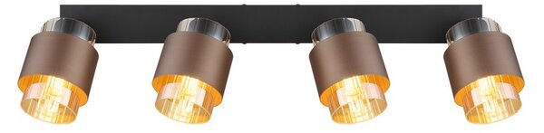 Stropné bodové svietidlo / spot 4x E27 čierna matná, jantárová IP20 GLOBO lighting MILLEY 15560-4C