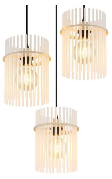 Závesné svietidlo 3x E27 piesková IP20 GLOBO lighting GORLEY 15698-3HRB