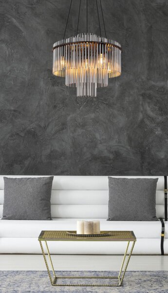 Závesné svietidlo 5x E27 čierna, dymová IP20 GLOBO lighting GORLEY 15698H1