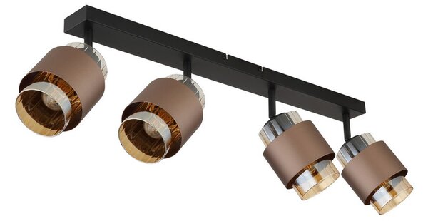 Stropné bodové svietidlo / spot 4x E27 čierna matná, jantárová IP20 GLOBO lighting MILLEY 15560-4C