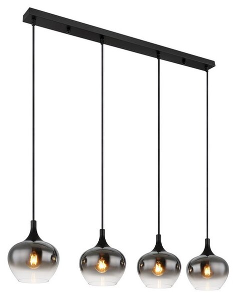 Závesné svietidlo 4x E27 čierna, dymová IP20 GLOBO lighting MAXY 15548-4H