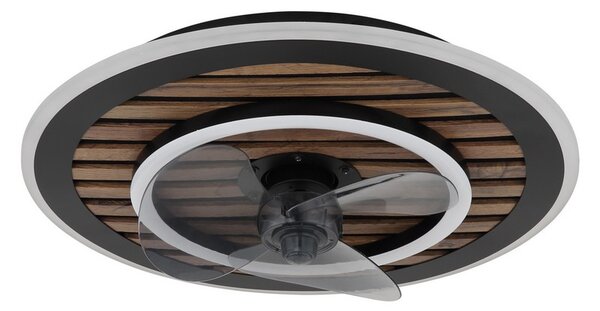 Stropný ventilátor so svetlom LED 2700–6000K čierna, opálová IP20 GLOBO lighting TREVINO 03668 časovač