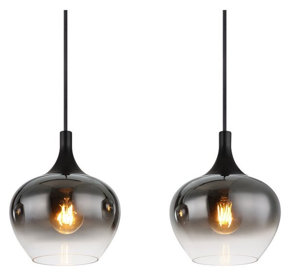 Závesné svietidlo 4x E27 čierna, dymová IP20 GLOBO lighting MAXY 15548-4H