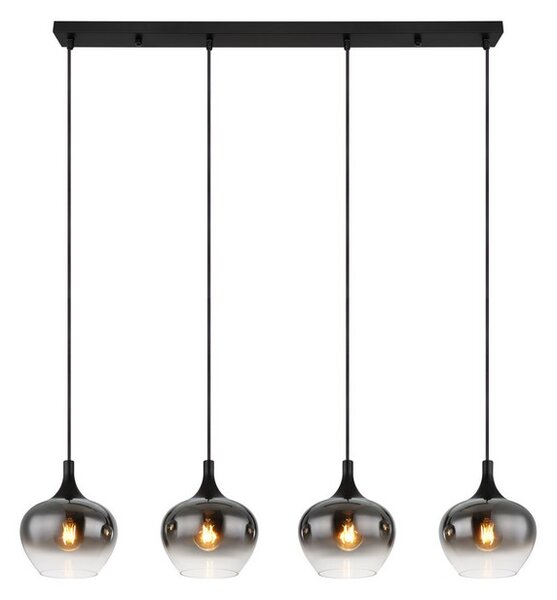 Závesné svietidlo 4x E27 čierna, dymová IP20 GLOBO lighting MAXY 15548-4H