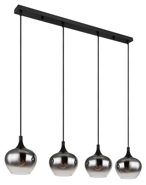 Závesné svietidlo 4x E27 čierna, dymová IP20 GLOBO lighting MAXY 15548-4H