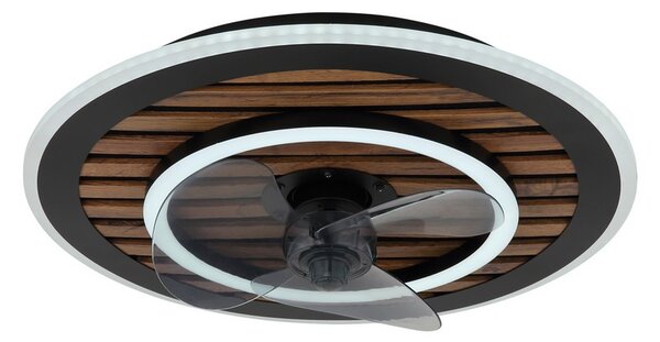 Stropný ventilátor so svetlom LED 2700–6000K čierna, opálová IP20 GLOBO lighting TREVINO 03668 časovač