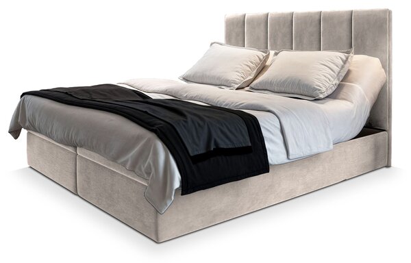 Manželská boxspring posteľ s úložným priestorom Barino 140x200 - béžová