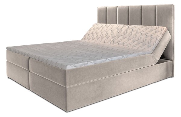 Manželská boxspring posteľ s úložným priestorom Barino 140x200 - béžová