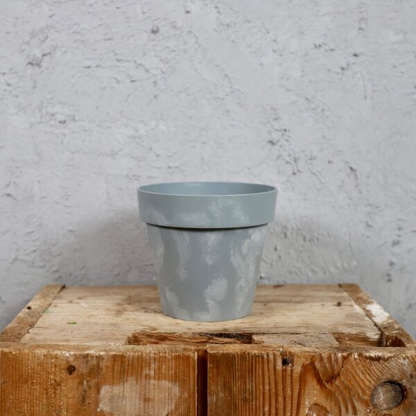 Prosperplast plastový kvetináč Cube Beton effect sivý Ø 9 cm