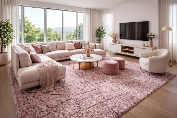 ITC , Koberec metráž Nicosia 84, na mieru, šíře 3m,4m,5m, fialová, filc, obývacia izba