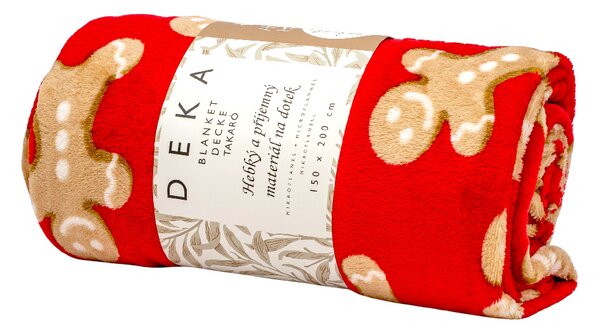 ARÔME HOME Mikroflanelová deka, Perníček červená