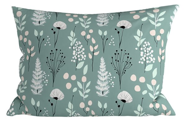 Dekoračná obliečka na vankúš WILD FLOWERS 50x70 cm, mentolová