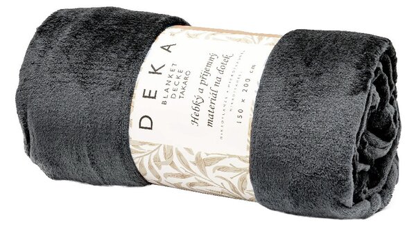 ARÔME HOME Mikroflanelová deka, čierna ARÔME HOME