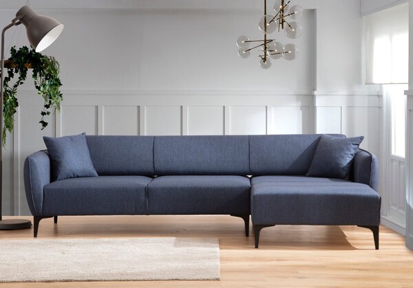 Hanah Home Rohová sedacia súprava Belissimo 270 cm modrá pravá