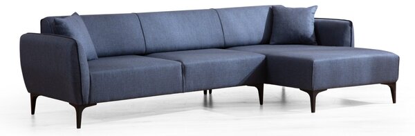 Hanah Home Rohová sedacia súprava Belissimo 270 cm modrá pravá