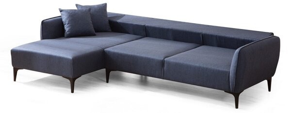 Hanah Home Rohová sedacia súprava Belissimo 270 cm modrá ľavá