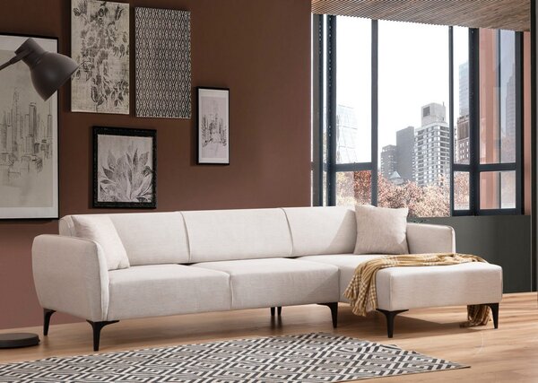 Hanah Home Rohová sedacia súprava Belissimo 270 cm biela pravá