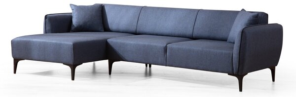 Hanah Home Rohová sedacia súprava Belissimo 270 cm modrá ľavá