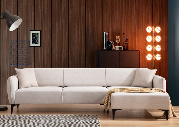 Hanah Home Rohová sedacia súprava Belissimo 270 cm biela pravá