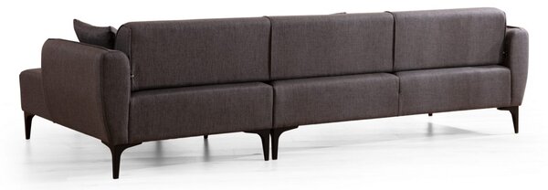Hanah Home Rohová sedacia súprava Belissimo 270 cm tmavosivá pravá