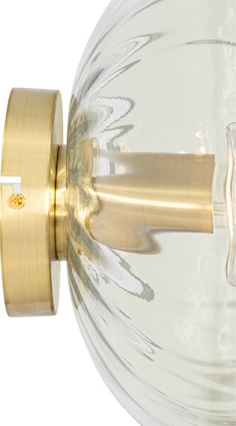 Art Deco nástenná lampa zlatá so sklom - Ayesha