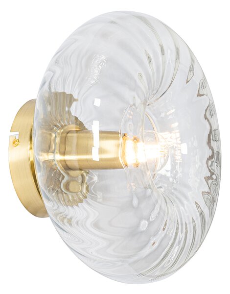Art Deco nástenná lampa zlatá so sklom - Ayesha