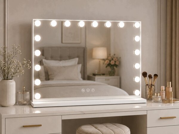 LED kozmetické zrkadlo Hollywood 80 × 60 cm