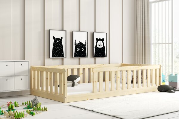 HRUŠKA Posteľ BELLA SIMA 190x90 Montessori z masívu – prírodná borovica