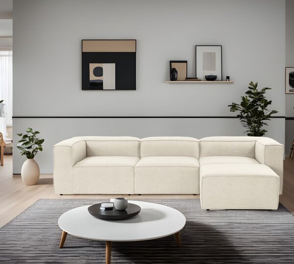 Hanah Home Rohová sedacia súprava Fora 296 cm ecru pravá