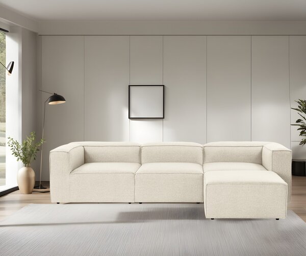 Hanah Home Rohová sedacia súprava Fora 296 cm ecru pravá