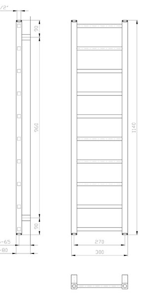 Sapho Sapho, METRO LIGHT vykurovacie teleso 300x1140 mm, biela, IR444T