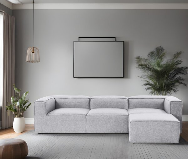 Hanah Home Rohová sedacia súprava Fora 296 cm sivá pravá
