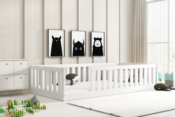 HRUŠKA Posteľ BELLA SIMA 190x90 Montessori z masívu – biela