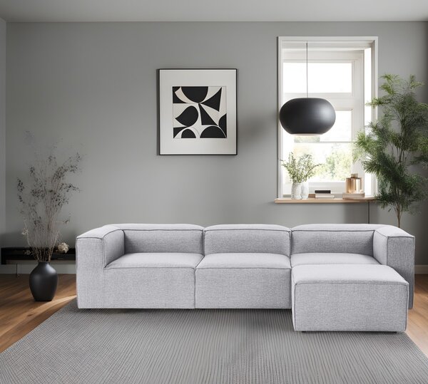 Hanah Home Rohová sedacia súprava Fora 296 cm sivá pravá