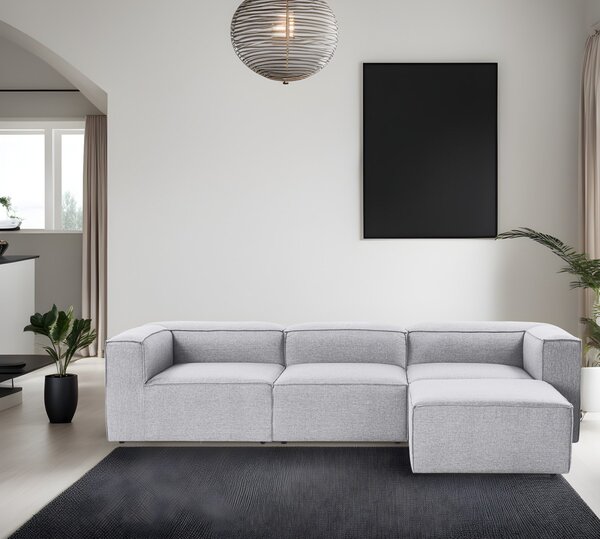 Hanah Home Rohová sedacia súprava Fora 296 cm sivá pravá